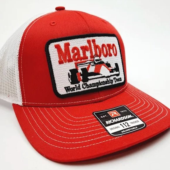 F1 Retro Fans Marlboro Racing Richardson 112 Embroidered Patch Trucker Hat 80s